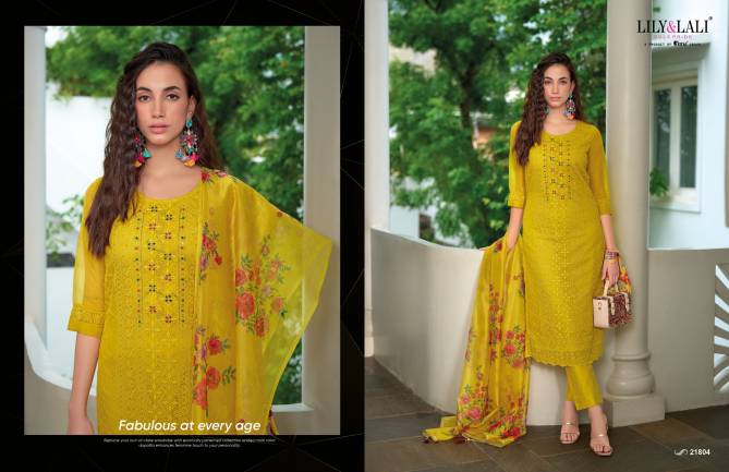 Organza Chikan Kari Vol 3 By Lily And Lali Designer Kurti With Bottom Dupatta Wholesale Price In Surat
